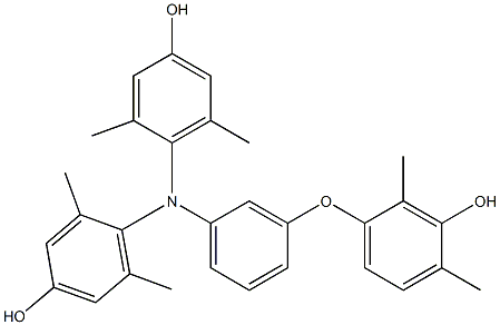 N,N-Bis(4-hydroxy-2,6-dimethylphenyl)-3-(3-hydroxy-2,4-dimethylphenoxy)benzenamine Struktur