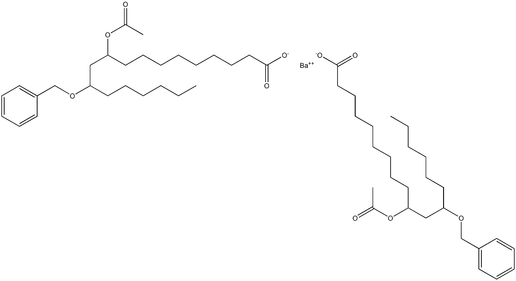 Bis(12-benzyloxy-10-acetyloxystearic acid)barium salt Struktur