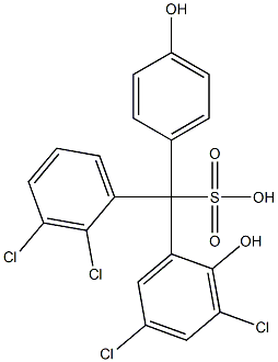 (2,3-Dichlorophenyl)(3,5-dichloro-2-hydroxyphenyl)(4-hydroxyphenyl)methanesulfonic acid Struktur