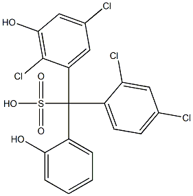 (2,4-Dichlorophenyl)(2,5-dichloro-3-hydroxyphenyl)(2-hydroxyphenyl)methanesulfonic acid Struktur