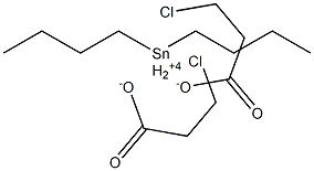 Bis(3-chloropropionic acid)dibutyltin(IV) salt Struktur