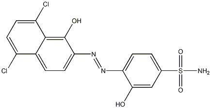 4-(5,8-Dichloro-1-hydroxy-2-naphtylazo)-3-hydroxybenzenesulfonamide Struktur