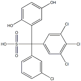 (3-Chlorophenyl)(3,4,5-trichlorophenyl)(2,5-dihydroxyphenyl)methanesulfonic acid Struktur