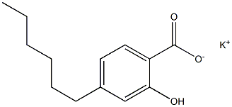 4-Hexyl-2-hydroxybenzoic acid potassium salt Struktur