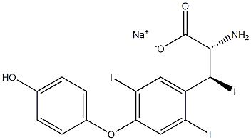 (2S,3S)-2-Amino-3-[4-(4-hydroxyphenoxy)-2,5-diiodophenyl]-3-iodopropanoic acid sodium salt Struktur