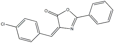 2-Phenyl-4-[(E)-(4-chlorophenyl)methylene]-2-oxazolin-5-one Struktur