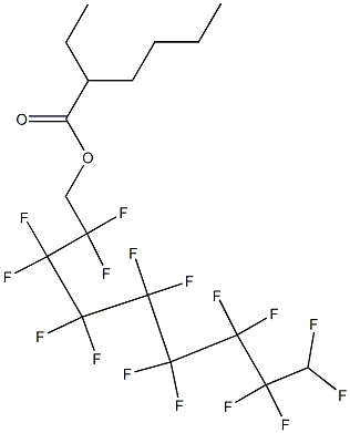 2-Ethylhexanoic acid 2,2,3,3,4,4,5,5,6,6,7,7,8,8,9,9-hexadecafluorononyl ester Struktur