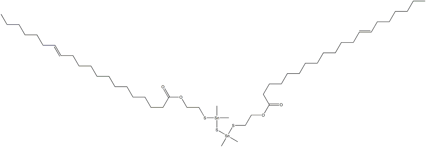 Bis[dimethyl[[2-(12-nonadecenylcarbonyloxy)ethyl]thio]stannyl] sulfide Struktur