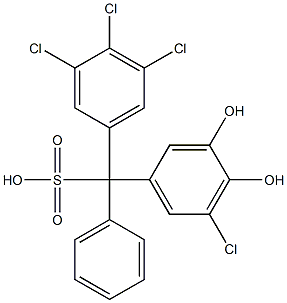 (5-Chloro-3,4-dihydroxyphenyl)(3,4,5-trichlorophenyl)phenylmethanesulfonic acid Struktur