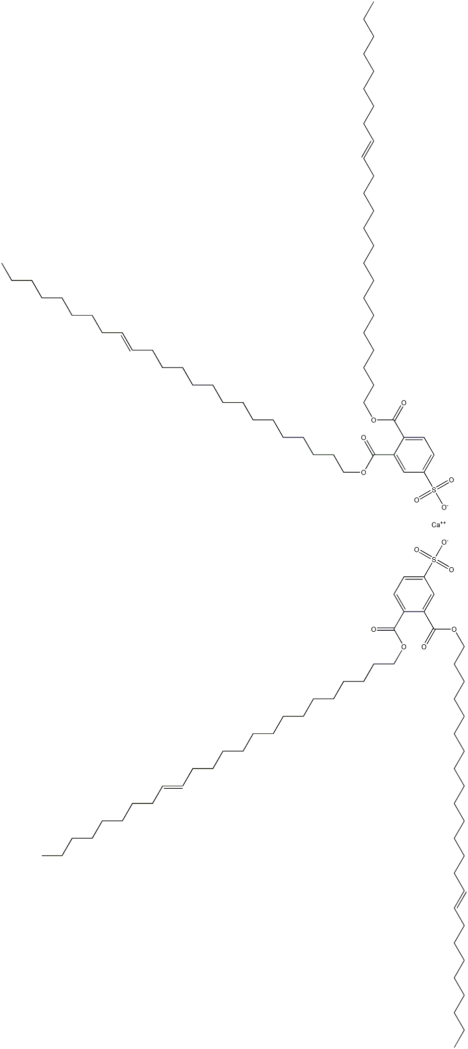 Bis[3,4-di(15-tetracosenyloxycarbonyl)benzenesulfonic acid]calcium salt Struktur