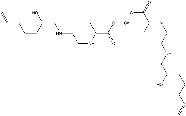 Bis[2-[N-[2-[N-(2-hydroxy-6-heptenyl)amino]ethyl]amino]propionic acid]calcium salt Struktur