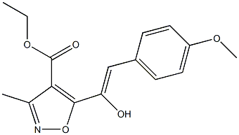 3-Methyl-5-(1-hydroxy-2-(4-methoxyphenyl)ethenyl)isoxazole-4-carboxylic acid ethyl ester Struktur