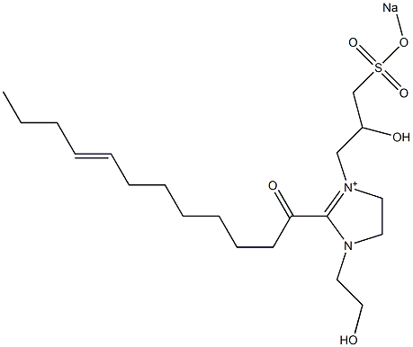 1-(2-Hydroxyethyl)-3-[2-hydroxy-3-(sodiooxysulfonyl)propyl]-2-(8-dodecenoyl)-2-imidazoline-3-ium Struktur