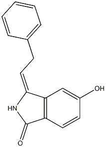 5-Hydroxy-3-(2-phenylethylidene)-2H-isoindol-1-one Struktur