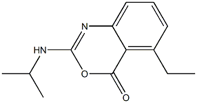 2-Isopropylamino-5-ethyl-4H-3,1-benzoxazin-4-one Struktur