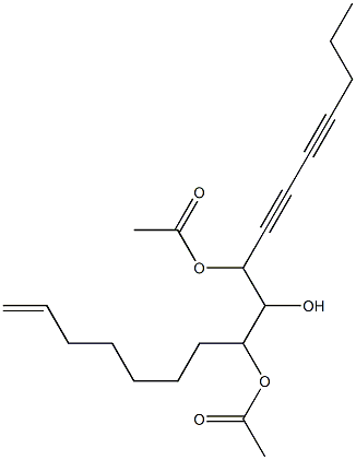 1-Heptadecene-11,13-diyne,8,9,10-triol 8,10-diacetate Struktur