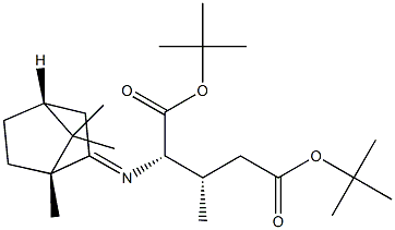 (2S,3S)-2-[[(1R,4R)-Bornan-2-ylidene]amino]-3-methylglutaric acid 1-tert-butyl 5-tert-butyl ester Struktur