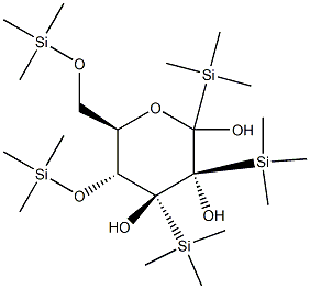 1,2,3,4,6-O-Pentatrimethylsilylglucopyranose Struktur