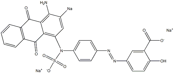 5-[4-(1-Amino-9,10-dihydro-9,10-dioxo-2-sodiosulfoanthracen-4-ylamino)phenylazo]-2-hydroxybenzenecarboxylic acid sodium salt Struktur