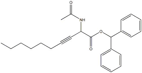 2-Acetylamino-3-decynoic acid diphenylmethyl ester Struktur