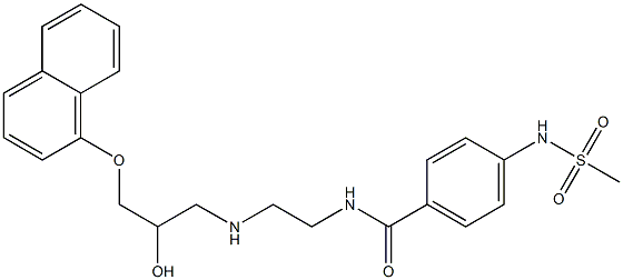 4-Methylsulfonylamino-N-[2-[2-hydroxy-3-(1-naphthalenyloxy)propylamino]ethyl]benzamide Struktur