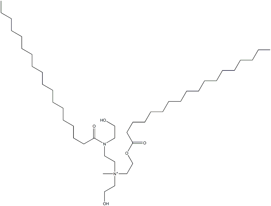 N-(2-Hydroxyethyl)-N-[2-[(2-hydroxyethyl)(1-oxooctadecyl)amino]ethyl]-N-methyl-2-[(1-oxooctadecyl)oxy]ethanaminium Struktur