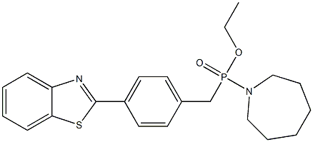 [4-(2-Benzothiazolyl)benzyl](azacycloheptan-1-yl)phosphinic acid ethyl ester Struktur