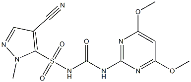 1-(4,6-Dimethoxy-2-pyrimidinyl)-3-(1-methyl-4-cyano-1H-pyrazol-5-ylsulfonyl)urea Struktur