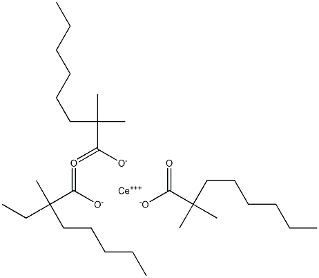 Cerium(III)bis(2,2-dimethyloctanoate)(2-ethyl-2-methylheptanoate) Struktur