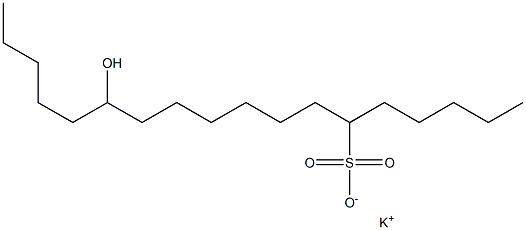 13-Hydroxyoctadecane-6-sulfonic acid potassium salt Struktur