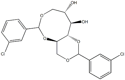 1-O,5-O:4-O,6-O-Bis(3-chlorobenzylidene)-D-glucitol Struktur