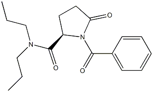 (2R)-1-Benzoyl-5-oxo-N,N-dipropyl-2-pyrrolidinecarboxamide Struktur