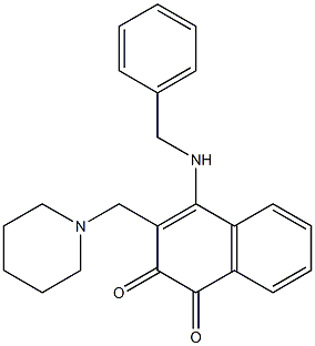 4-[Benzylamino]-3-[(piperidin-1-yl)methyl]naphthalene-1,2-dione Struktur