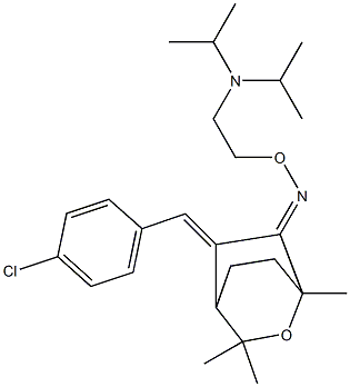 5-[4-Chlorobenzylidene]-1,3,3-trimethyl-2-oxabicyclo[2.2.2]octan-6-one O-[2-(diisopropylamino)ethyl]oxime Struktur