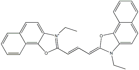 3-Ethyl-2-[3-(3-ethylnaphth[2,1-d]oxazol-2(3H)-ylidene)-1-propenyl]naphth[2,1-d]oxazol-3-ium Struktur