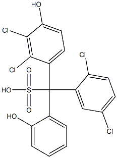 (2,5-Dichlorophenyl)(2,3-dichloro-4-hydroxyphenyl)(2-hydroxyphenyl)methanesulfonic acid Struktur