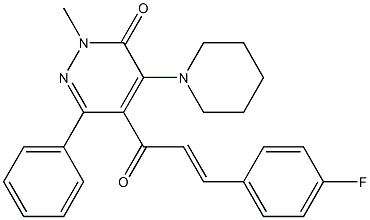 4-Piperidino-5-[1-oxo-3-(4-fluorophenyl)-2-propenyl]-2-methyl-6-phenylpyridazin-3(2H)-one Struktur