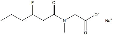 N-(3-Fluorohexanoyl)-N-methylglycine sodium salt Struktur