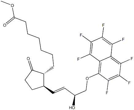 (13E,15S)-15-Hydroxy-9-oxo-16-(heptafluoro-1-naphtyloxy)-17,18,19,20-tetranorprost-13-en-1-oic acid methyl ester Struktur