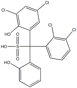 (2,3-Dichlorophenyl)(3,5-dichloro-2-hydroxyphenyl)(2-hydroxyphenyl)methanesulfonic acid Struktur