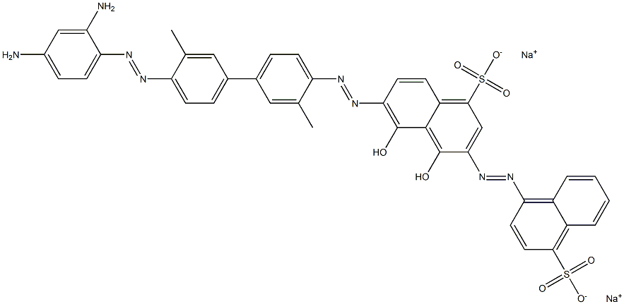 7'-[[4'-[(2,4-Diaminophenyl)azo]-3,3'-dimethyl-1,1'-biphenyl-4-yl]azo]-1',8'-dihydroxy[1,2'-azobisnaphthalene]-4,4'-disulfonic acid disodium salt Struktur