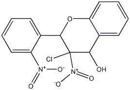 3-Chloro-3,4-dihydro-4-hydroxy-3-nitro-2-(2-nitrophenyl)-2H-1-benzopyran Struktur