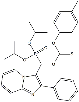 Thiocarbonic acid O-[(2-phenylimidazo[1,2-a]pyridin-3-yl)[bis(isopropyloxy)phosphinyl]methyl]O-(4-methylphenyl) ester Struktur