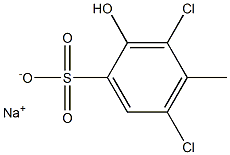 3,5-Dichloro-2-hydroxy-4-methylbenzenesulfonic acid sodium salt Struktur