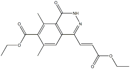 6,8-Dimethyl-4-[2-(ethoxycarbonyl)ethenyl]-1-oxo-1,2-dihydrophthalazine-7-carboxylic acid ethyl ester Struktur