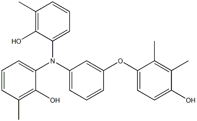 N,N-Bis(2-hydroxy-3-methylphenyl)-3-(4-hydroxy-2,3-dimethylphenoxy)benzenamine Struktur