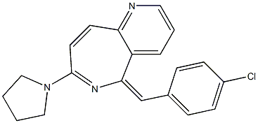 5-(4-Chlorobenzylidene)-7-(pyrrolidin-1-yl)-5H-pyrido[3,2-c]azepine Struktur