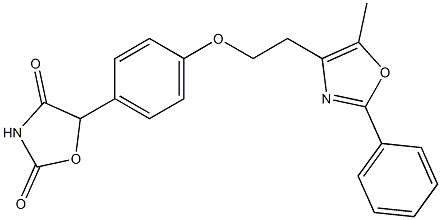 5-[4-[2-(5-Methyl-2-phenyl-4-oxazolyl)ethoxy]phenyl]oxazolidine-2,4-dione Struktur