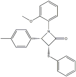 (3R,4S)-4-(p-Methylphenyl)-1-(o-methoxyphenyl)-3-(phenylthio)azetidin-2-one Struktur