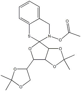 3',3'-Dimethyl-8'-(2,2-dimethyl-1,3-dioxolan-4-yl)spiro[2H-1,3-benzothiazine-2,6'-[2,4,7]trioxabicyclo[3.3.0]octan]-3(4H)-ol acetate Struktur